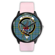 Load image into Gallery viewer, Clelland Clans ,Silver Metal Link watch, leather steel watch, tartan watch, tartan watches, clan watch, scotland watch, merry christmas, cyber Monday, halloween, black Friday