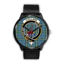Load image into Gallery viewer, Clelland Clans ,Rose Gold Metal Mesh watch, leather steel watch, tartan watch, tartan watches, clan watch, scotland watch, merry christmas, cyber Monday, halloween, black Friday