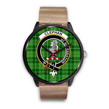 Load image into Gallery viewer, Clephan (or Clephane) Clans ,Brown Leather watch, leather steel watch, tartan watch, tartan watches, clan watch, scotland watch, merry christmas, cyber Monday, halloween, black Friday
