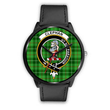 Load image into Gallery viewer, Clephan (or Clephane) Clans ,Black Metal Mesh watch, leather steel watch, tartan watch, tartan watches, clan watch, scotland watch, merry christmas, cyber Monday, halloween, black Friday