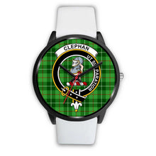 Load image into Gallery viewer, Clephan (or Clephane) Clans ,Silver Metal Mesh watch, leather steel watch, tartan watch, tartan watches, clan watch, scotland watch, merry christmas, cyber Monday, halloween, black Friday