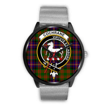 Load image into Gallery viewer, Cochrane Modern Clans ,Rose Gold Metal Link watch, leather steel watch, tartan watch, tartan watches, clan watch, scotland watch, merry christmas, cyber Monday, halloween, black Friday