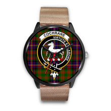 Load image into Gallery viewer, Cochrane Modern Clans ,Brown Leather watch, leather steel watch, tartan watch, tartan watches, clan watch, scotland watch, merry christmas, cyber Monday, halloween, black Friday