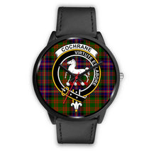 Load image into Gallery viewer, Cochrane Modern Clans ,Black Metal Mesh watch, leather steel watch, tartan watch, tartan watches, clan watch, scotland watch, merry christmas, cyber Monday, halloween, black Friday