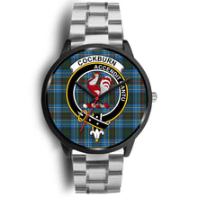 Load image into Gallery viewer, Cockburn Modern Clans ,Black Metal Link watch, leather steel watch, tartan watch, tartan watches, clan watch, scotland watch, merry christmas, cyber Monday, halloween, black Friday