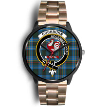 Load image into Gallery viewer, Cockburn Modern Clans ,Black Leather watch, leather steel watch, tartan watch, tartan watches, clan watch, scotland watch, merry christmas, cyber Monday, halloween, black Friday