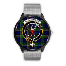 Load image into Gallery viewer, Colquhoun Modern Clans ,Rose Gold Metal Link watch, leather steel watch, tartan watch, tartan watches, clan watch, scotland watch, merry christmas, cyber Monday, halloween, black Friday
