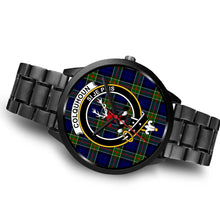 Load image into Gallery viewer, Colquhoun Modern Clans ,Brown Leather watch, leather steel watch, tartan watch, tartan watches, clan watch, scotland watch, merry christmas, cyber Monday, halloween, black Friday