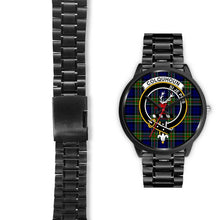 Load image into Gallery viewer, Colquhoun Modern Clans ,Black Leather watch, leather steel watch, tartan watch, tartan watches, clan watch, scotland watch, merry christmas, cyber Monday, halloween, black Friday