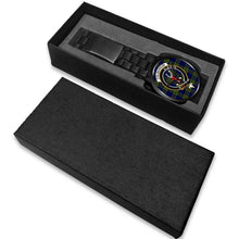 Load image into Gallery viewer, Colquhoun Modern Clans ,White Leather watch, leather steel watch, tartan watch, tartan watches, clan watch, scotland watch, merry christmas, cyber Monday, halloween, black Friday