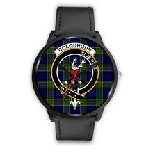 Load image into Gallery viewer, Colquhoun Modern Clans ,Black Metal Mesh watch, leather steel watch, tartan watch, tartan watches, clan watch, scotland watch, merry christmas, cyber Monday, halloween, black Friday