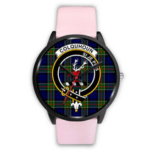 Load image into Gallery viewer, Colquhoun Modern Clans ,Silver Metal Link watch, leather steel watch, tartan watch, tartan watches, clan watch, scotland watch, merry christmas, cyber Monday, halloween, black Friday
