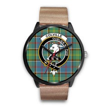 Load image into Gallery viewer, Colville District Clans ,Brown Leather watch, leather steel watch, tartan watch, tartan watches, clan watch, scotland watch, merry christmas, cyber Monday, halloween, black Friday
