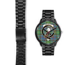 Load image into Gallery viewer, Colville District Clans ,Black Leather watch, leather steel watch, tartan watch, tartan watches, clan watch, scotland watch, merry christmas, cyber Monday, halloween, black Friday