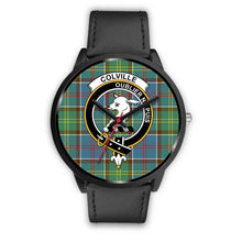Load image into Gallery viewer, Colville District Clans ,Black Metal Mesh watch, leather steel watch, tartan watch, tartan watches, clan watch, scotland watch, merry christmas, cyber Monday, halloween, black Friday