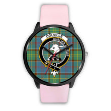 Load image into Gallery viewer, Colville District Clans ,Silver Metal Link watch, leather steel watch, tartan watch, tartan watches, clan watch, scotland watch, merry christmas, cyber Monday, halloween, black Friday