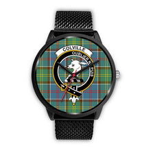 Load image into Gallery viewer, Colville District Clans ,Rose Gold Metal Mesh watch, leather steel watch, tartan watch, tartan watches, clan watch, scotland watch, merry christmas, cyber Monday, halloween, black Friday