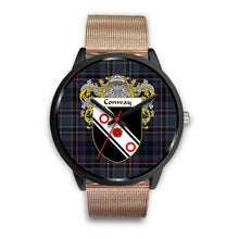 Load image into Gallery viewer, Conway Clans ,Brown Leather watch, leather steel watch, tartan watch, tartan watches, clan watch, scotland watch, merry christmas, cyber Monday, halloween, black Friday
