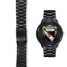 Load image into Gallery viewer, Conway Clans ,Black Leather watch, leather steel watch, tartan watch, tartan watches, clan watch, scotland watch, merry christmas, cyber Monday, halloween, black Friday