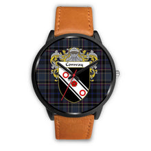 Load image into Gallery viewer, Conway Clans ,Pink Leather watch, leather steel watch, tartan watch, tartan watches, clan watch, scotland watch, merry christmas, cyber Monday, halloween, black Friday