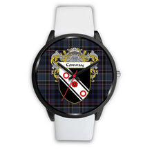 Load image into Gallery viewer, Conway Clans ,Silver Metal Mesh watch, leather steel watch, tartan watch, tartan watches, clan watch, scotland watch, merry christmas, cyber Monday, halloween, black Friday