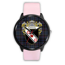 Load image into Gallery viewer, Conway Clans ,Silver Metal Link watch, leather steel watch, tartan watch, tartan watches, clan watch, scotland watch, merry christmas, cyber Monday, halloween, black Friday