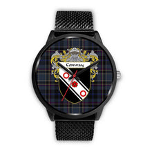 Load image into Gallery viewer, Conway Clans ,Rose Gold Metal Mesh watch, leather steel watch, tartan watch, tartan watches, clan watch, scotland watch, merry christmas, cyber Monday, halloween, black Friday