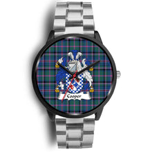 Load image into Gallery viewer, Cooper Ancient Clans ,Black Metal Link watch, leather steel watch, tartan watch, tartan watches, clan watch, scotland watch, merry christmas, cyber Monday, halloween, black Friday