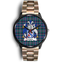 Load image into Gallery viewer, Cooper Ancient Clans ,Black Leather watch, leather steel watch, tartan watch, tartan watches, clan watch, scotland watch, merry christmas, cyber Monday, halloween, black Friday