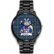 Load image into Gallery viewer, Cooper Ancient Clans ,Black Metal Link watch, leather steel watch, tartan watch, tartan watches, clan watch, scotland watch, merry christmas, cyber Monday, halloween, black Friday