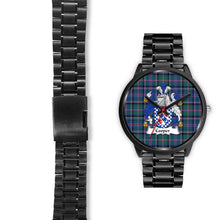Load image into Gallery viewer, Cooper Ancient Clans ,Black Leather watch, leather steel watch, tartan watch, tartan watches, clan watch, scotland watch, merry christmas, cyber Monday, halloween, black Friday
