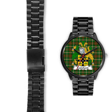 Load image into Gallery viewer, Copeland Clans ,Black Leather watch, leather steel watch, tartan watch, tartan watches, clan watch, scotland watch, merry christmas, cyber Monday, halloween, black Friday