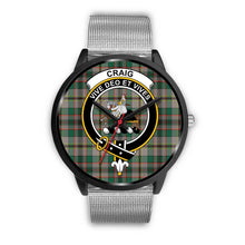 Load image into Gallery viewer, Craig Ancient Clans ,Rose Gold Metal Link watch, leather steel watch, tartan watch, tartan watches, clan watch, scotland watch, merry christmas, cyber Monday, halloween, black Friday