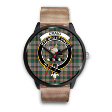 Load image into Gallery viewer, Craig Ancient Clans ,Brown Leather watch, leather steel watch, tartan watch, tartan watches, clan watch, scotland watch, merry christmas, cyber Monday, halloween, black Friday