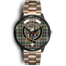 Load image into Gallery viewer, Craig Ancient Clans ,Black Leather watch, leather steel watch, tartan watch, tartan watches, clan watch, scotland watch, merry christmas, cyber Monday, halloween, black Friday