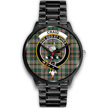 Load image into Gallery viewer, Craig Ancient Clans ,Black Metal Link watch, leather steel watch, tartan watch, tartan watches, clan watch, scotland watch, merry christmas, cyber Monday, halloween, black Friday