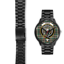 Load image into Gallery viewer, Craig Ancient Clans ,Black Leather watch, leather steel watch, tartan watch, tartan watches, clan watch, scotland watch, merry christmas, cyber Monday, halloween, black Friday