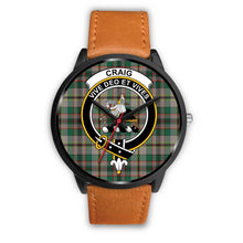 Load image into Gallery viewer, Craig Ancient Clans ,Pink Leather watch, leather steel watch, tartan watch, tartan watches, clan watch, scotland watch, merry christmas, cyber Monday, halloween, black Friday