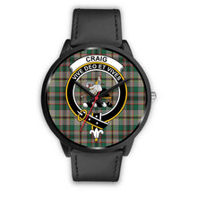 Load image into Gallery viewer, Craig Ancient Clans ,Black Metal Mesh watch, leather steel watch, tartan watch, tartan watches, clan watch, scotland watch, merry christmas, cyber Monday, halloween, black Friday