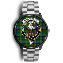 Load image into Gallery viewer, Cranston Modern Clans ,Black Metal Link watch, leather steel watch, tartan watch, tartan watches, clan watch, scotland watch, merry christmas, cyber Monday, halloween, black Friday