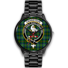 Load image into Gallery viewer, Cranston Modern Clans ,Black Metal Link watch, leather steel watch, tartan watch, tartan watches, clan watch, scotland watch, merry christmas, cyber Monday, halloween, black Friday