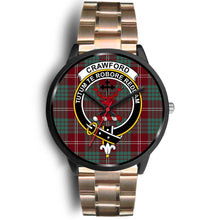 Load image into Gallery viewer, Crawford Modern Clans ,Black Leather watch, leather steel watch, tartan watch, tartan watches, clan watch, scotland watch, merry christmas, cyber Monday, halloween, black Friday