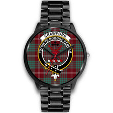 Load image into Gallery viewer, Crawford Modern Clans ,Black Metal Link watch, leather steel watch, tartan watch, tartan watches, clan watch, scotland watch, merry christmas, cyber Monday, halloween, black Friday
