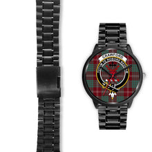 Load image into Gallery viewer, Crawford Modern Clans ,Black Leather watch, leather steel watch, tartan watch, tartan watches, clan watch, scotland watch, merry christmas, cyber Monday, halloween, black Friday