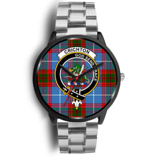 Load image into Gallery viewer, Crichton District Clans ,Rose Gold Metal Link watch, leather steel watch, tartan watch, tartan watches, clan watch, scotland watch, merry christmas, cyber Monday, halloween, black Friday
