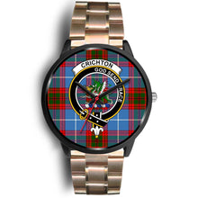 Load image into Gallery viewer, Crichton District Clans ,Brown Leather watch, leather steel watch, tartan watch, tartan watches, clan watch, scotland watch, merry christmas, cyber Monday, halloween, black Friday