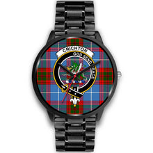 Load image into Gallery viewer, Crichton District Clans ,Black Metal Link watch, leather steel watch, tartan watch, tartan watches, clan watch, scotland watch, merry christmas, cyber Monday, halloween, black Friday