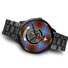 Load image into Gallery viewer, Crichton District Clans ,Brown Leather watch, leather steel watch, tartan watch, tartan watches, clan watch, scotland watch, merry christmas, cyber Monday, halloween, black Friday