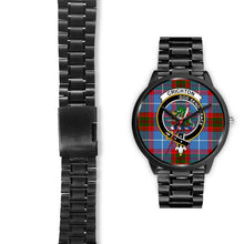 Load image into Gallery viewer, Crichton District Clans ,Black Leather watch, leather steel watch, tartan watch, tartan watches, clan watch, scotland watch, merry christmas, cyber Monday, halloween, black Friday