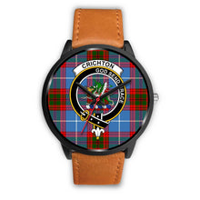 Load image into Gallery viewer, Crichton District Clans ,White Leather watch, leather steel watch, tartan watch, tartan watches, clan watch, scotland watch, merry christmas, cyber Monday, halloween, black Friday